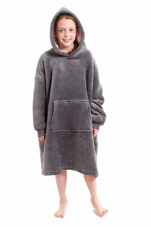Daisy Dreamer Kids Oversized Hooded Fleece Blanket With Reversible Sherpa Double Pocket