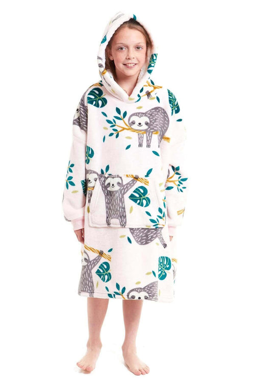 Daisy Dreamer Kids Oversized Hooded Fleece Blanket With Reversible Sherpa Double Pocket