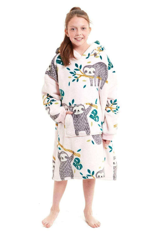 Daisy Dreamer Kids Oversized Hooded Fleece Blanket With Reversible Sherpa Double Pocket
