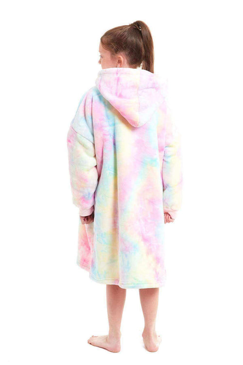 Daisy Dreamer Kids Oversized Hooded Fleece Blanket With Reversible Sherpa Double Pocket