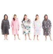 Daisy Dreamer Kids Oversized Hooded Fleece Blanket With Reversible Sherpa Double Pocket