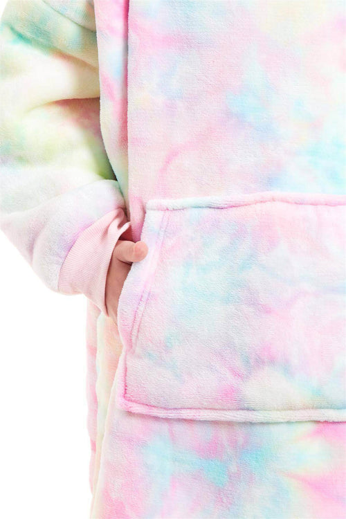 Daisy Dreamer Kids Oversized Hooded Fleece Blanket With Reversible Sherpa Double Pocket