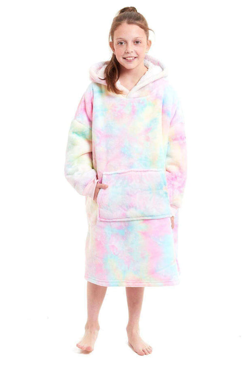 Daisy Dreamer Kids Oversized Hooded Fleece Blanket With Reversible Sherpa Double Pocket