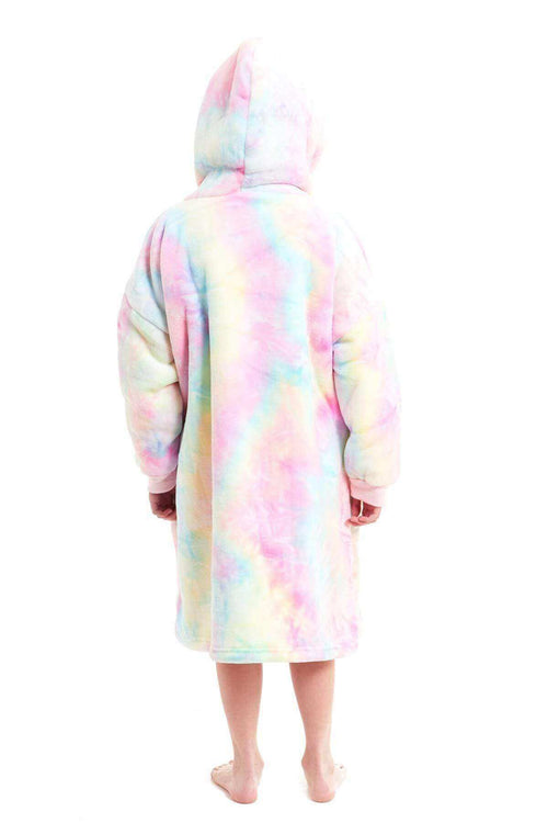 Daisy Dreamer Kids Oversized Hooded Fleece Blanket With Reversible Sherpa Double Pocket