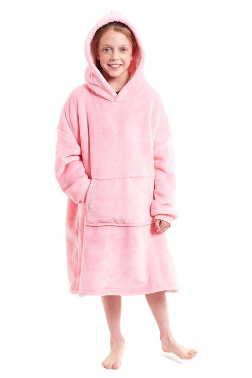 Daisy Dreamer Kids Oversized Hooded Fleece Blanket With Reversible Sherpa Double Pocket