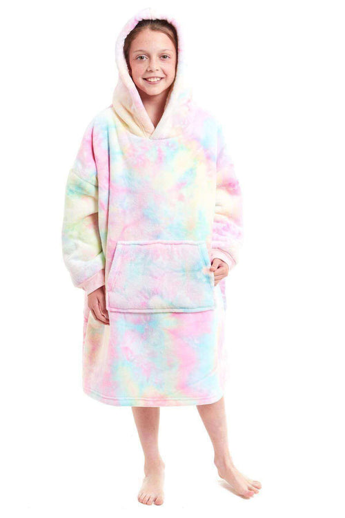 Daisy Dreamer Kids Oversized Hooded Fleece Blanket With Reversible Sherpa Double Pocket