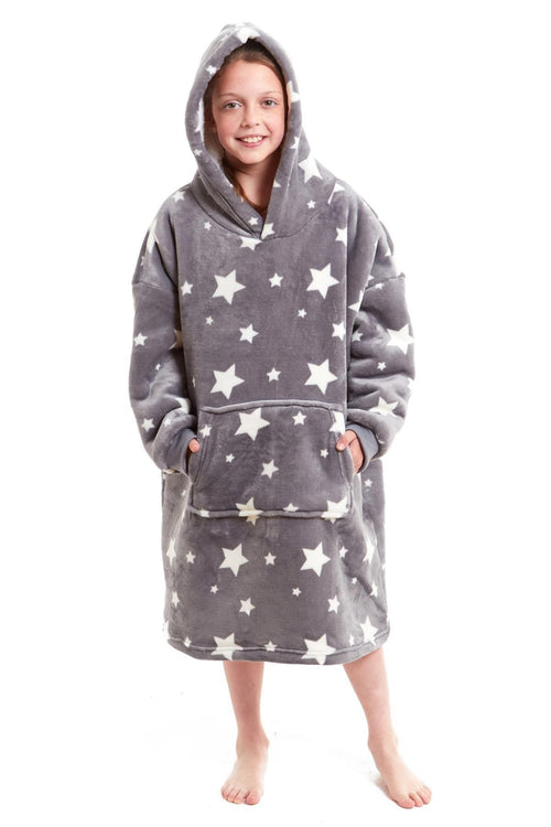 Daisy Dreamer Kids Oversized Hooded Fleece Blanket With Reversible Sherpa Double Pocket