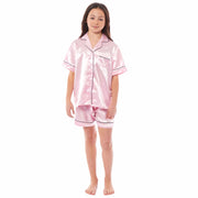 Daisy Dreamer Girls Satin Silk Pyjama Set With Button-Down Shirt And Loose-Fit Pants