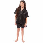 Daisy Dreamer Girls Satin Silk Pyjama Set With Button-Down Shirt And Loose-Fit Pants