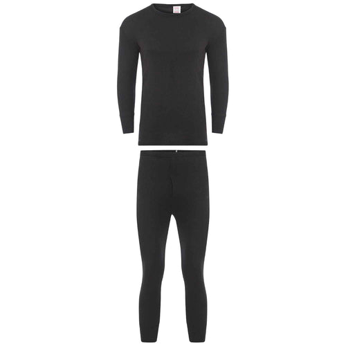 Heatwave Thermalwear Boys Winter Thermal Long Sleeve Top And Pants Set Charcoal Black Brushed Base Layer Warmth