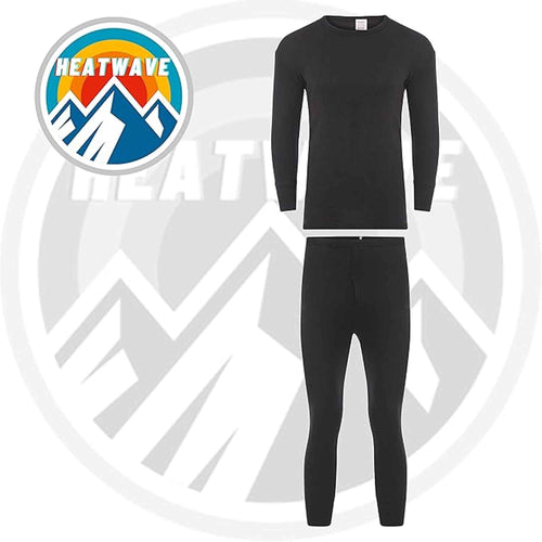 Heatwave Thermalwear Boys Winter Thermal Long Sleeve Top And Pants Set Charcoal Black Brushed Base Layer Warmth