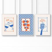 Kitchen Artwork | Set of 3 Italian Lifestyle Wall art Prints