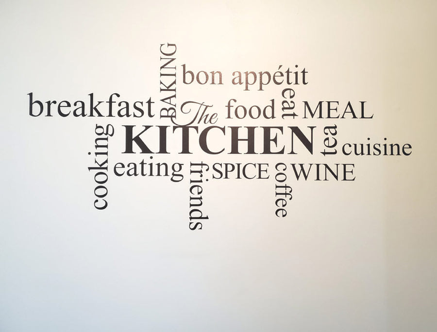 Kitchen Word Art Wall Sticker – Word Cloud Vinyl Wall Decor
