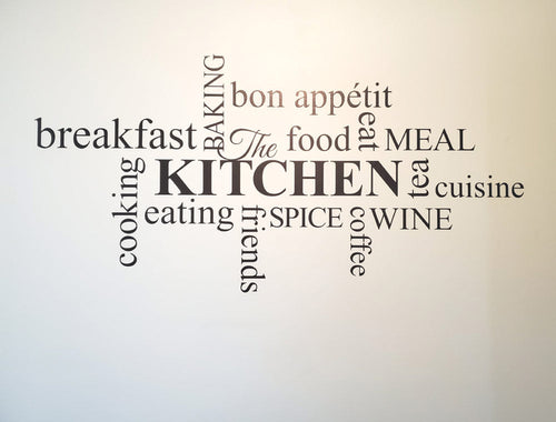 Kitchen Word Art Wall Sticker – Word Cloud Vinyl Wall Decor