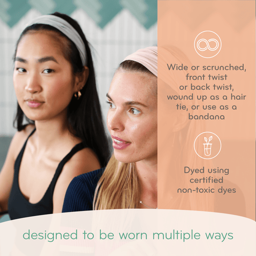 KOOSHOO Twist Headband Pink Mist – Organic Fairtrade