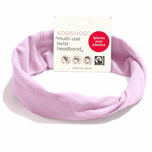 KOOSHOO Twist Headband Pink Mist – Organic Fairtrade