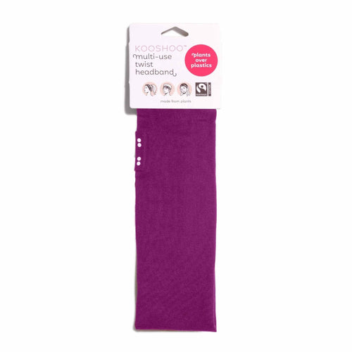 KOOSHOO Twist Headband Wild Beet – Organic Fairtrade