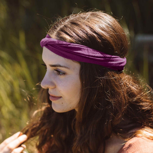KOOSHOO Twist Headband Wild Beet – Organic Fairtrade