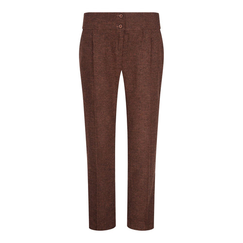 WS-12 - Women's Tweed Suit Blazer Trousers Waistcoat Herringbone Wool Rust Brown