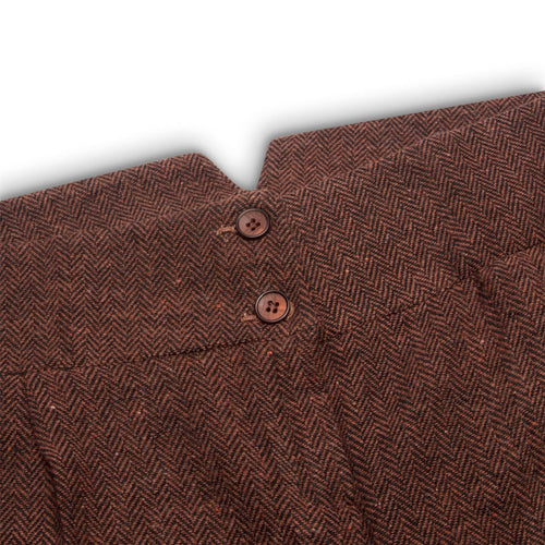 WS-12 - Women's Tweed Suit Blazer Trousers Waistcoat Herringbone Wool Rust Brown