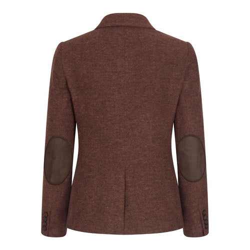 WS-12 - Women's Tweed Suit Blazer Trousers Waistcoat Herringbone Wool Rust Brown