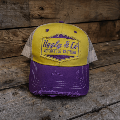 Yellow & Purple Diamond Trucker Hat