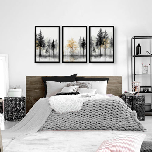 Landscape Canvas Wall Art | Set of 3 Asian Inspired Wall art Prints