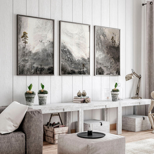 Living room art wall | set of 3 Landscape art prints