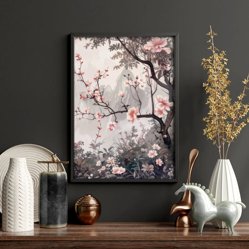 Large Artwork For Walls | Set of 3 Chinoiserie Wall art Prints