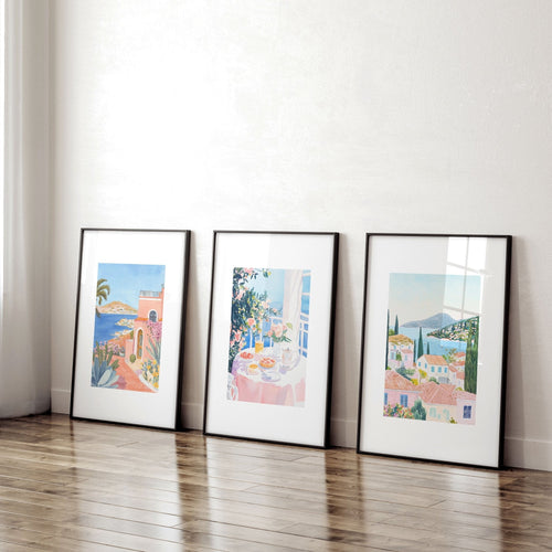 Large Canvas Pictures For Living Room | Set of 3 Beach Decor Wall art Prints