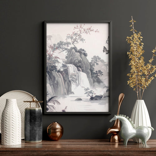 Large Contemporary Wall Art | Set of 3 Chinoiserie Wall art Prints