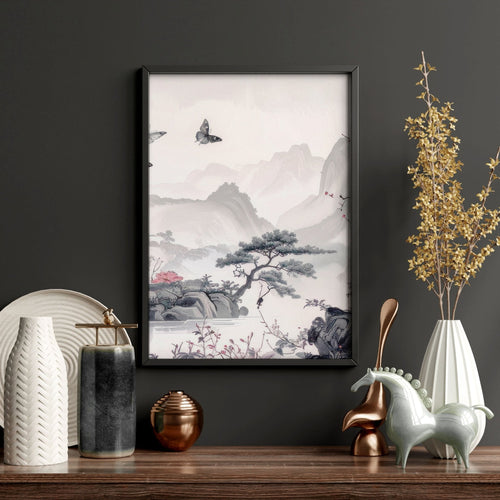 Large Contemporary Wall Art | Set of 3 Chinoiserie Wall art Prints