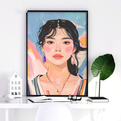 Large Framed Pictures | Set of 3 Boho Women Wall art Prints