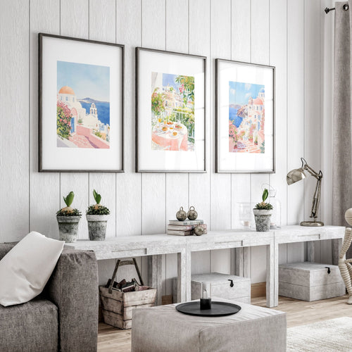 Large Living Room Canvas Art | Set of 3 Beach Decor Wall art Prints