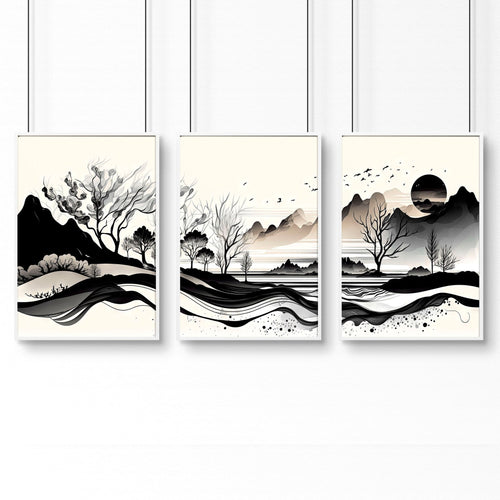 3 Large Pictures on Wall – Set of 3 Living Room Prints