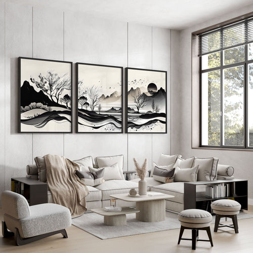 3 Large Pictures on Wall – Set of 3 Living Room Prints