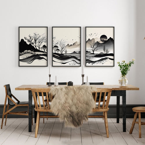 3 Large Pictures on Wall – Set of 3 Living Room Prints