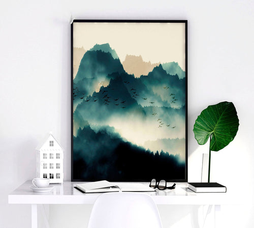 Set of 3 framed prints | Large Scandinavian wall art