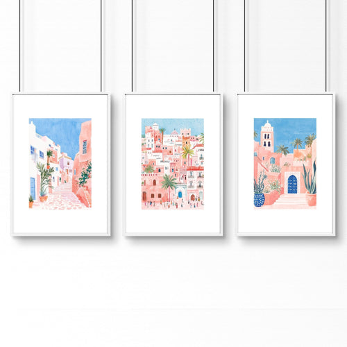 Large Wall Framed Art | Set of 3 Beach Decor Wall art Prints