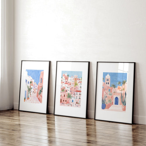 Large Wall Framed Art | Set of 3 Beach Decor Wall art Prints