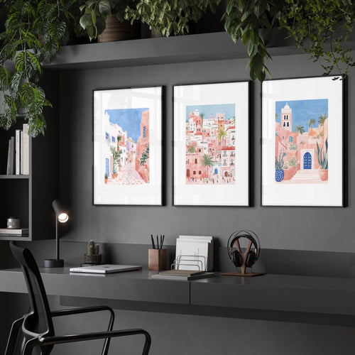 Large Wall Framed Art | Set of 3 Beach Decor Wall art Prints