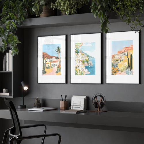 Large Wall Pictures | Set of 3 Beach Decor Wall art Prints