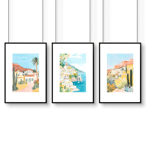 Large Wall Pictures | Set of 3 Beach Decor Wall art Prints