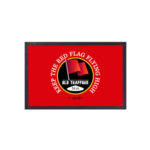 Manchester Red Red Flag  - Football Legends - Door Mat -60cm X 40cm