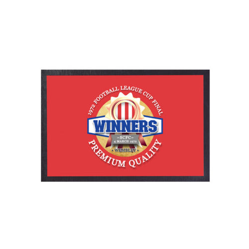 Stoke League Cup_ - Football Legends - Door Mat -60cm X 40cm