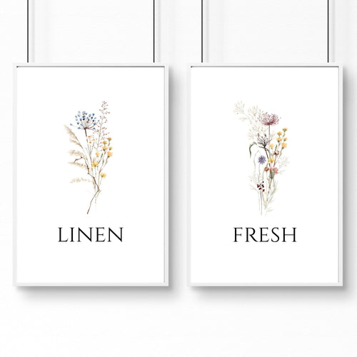 Laundry Room Wall Decor | French Country Set of 2 Prints