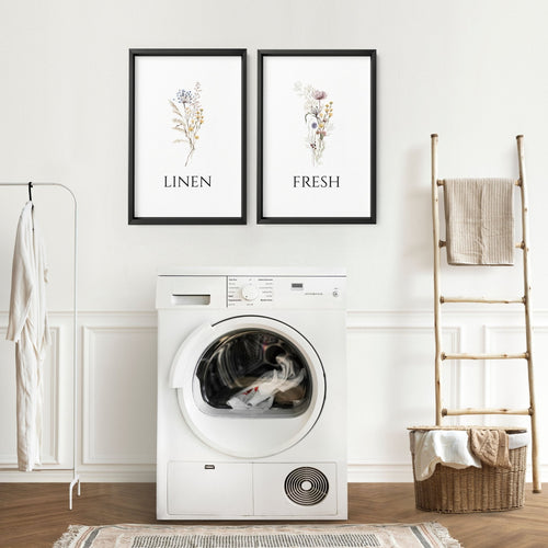 Laundry Room Wall Decor | French Country Set of 2 Prints