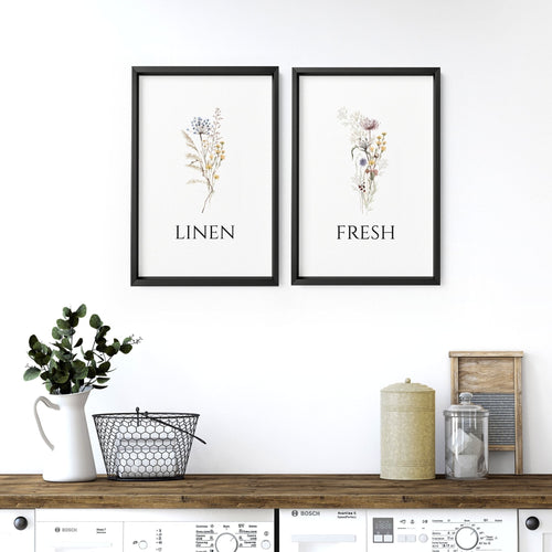 Laundry Room Wall Decor | French Country Set of 2 Prints