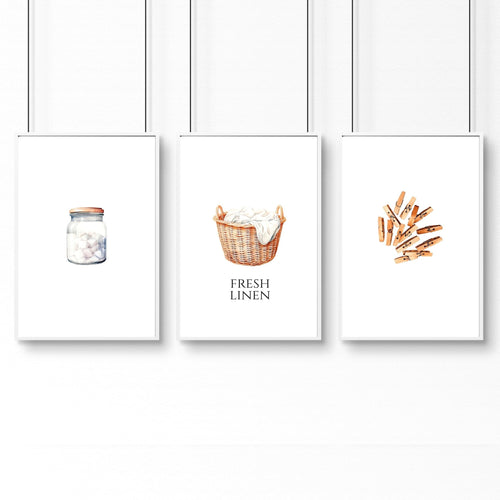 Laundry Room Wall Art | Set of 3 wall art prints