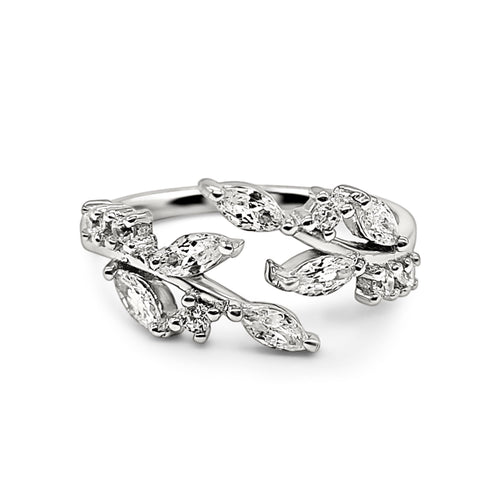 Adjustable Leaf Ring in Sterling Silver